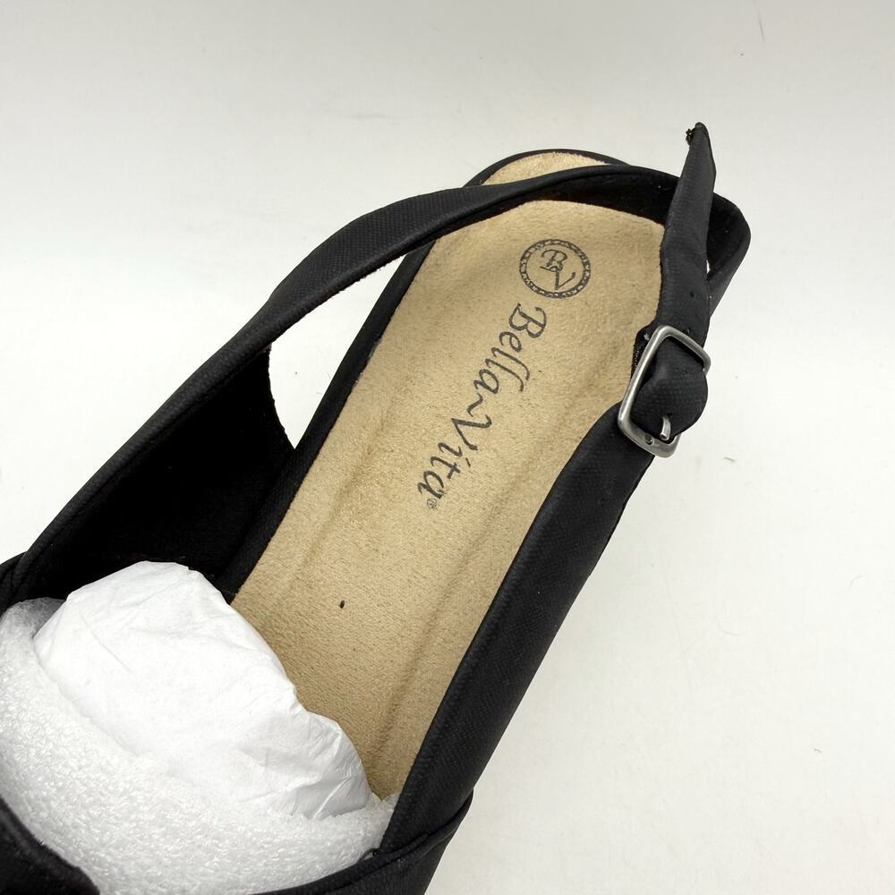 Bella Vita Black Knotted Slingback Espadrille Wedge Sandals - Picture 14 of 14